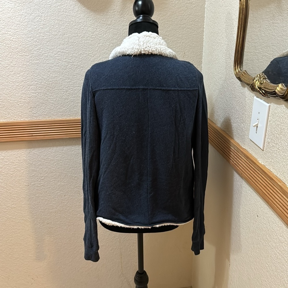 Abercrombie & Fitch XS/S Navy Blue & Cream Open Shawl cardigan - Picture 3 of 4